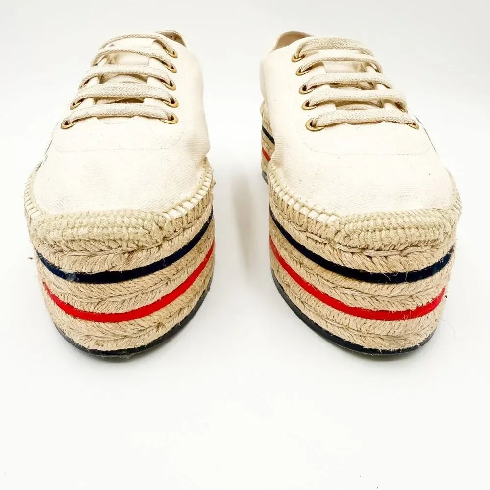 Gucci Lilibeth GG Platform Espadrille Sneakers Size 38 US 8 Women